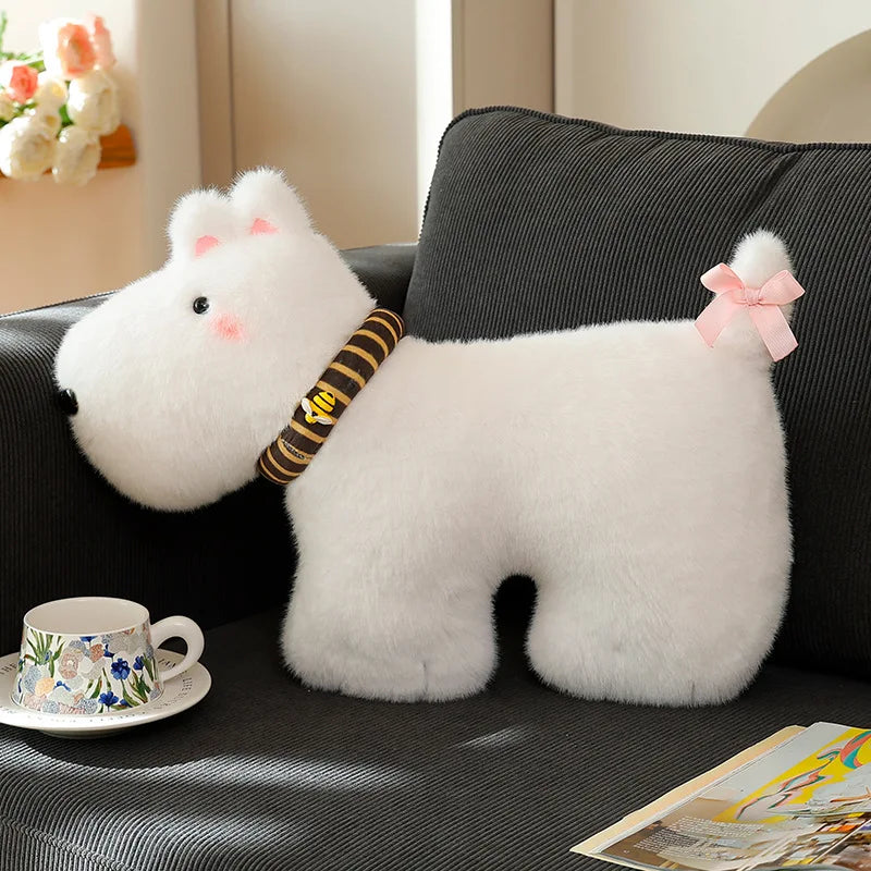 Cute Dog Pillow Plush Toys 50cm - White/Brown