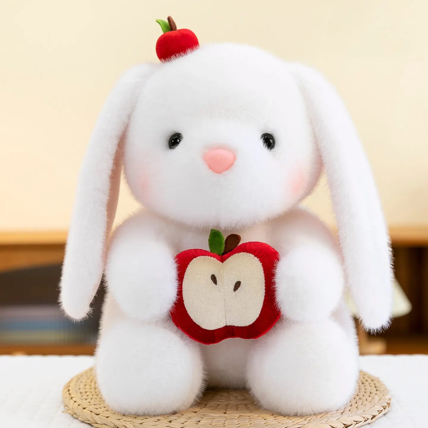 Cute Rabbit With Rose/Apple/Milk/Present Plush Toys 25/35cm - 5 Styles