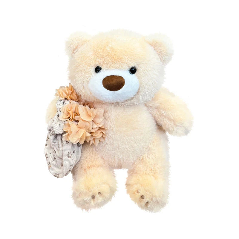 Cute Teddy Bear With Flower Bouquet Plush Toys - 27/37cm