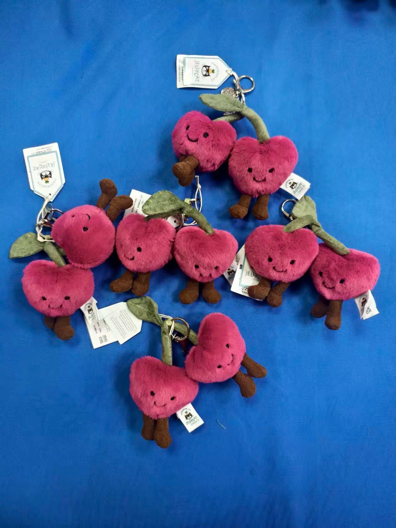 Cute Cherry Plush Keychains