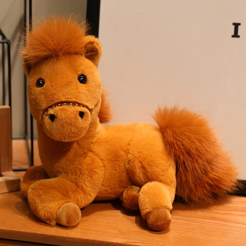 Cute Horse Plush Toys 30/35/45cm - Black/Red/White/Brown