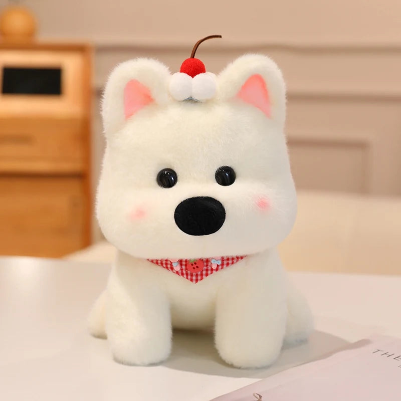 Cute Dog (West Highland White Terrier) With Scarf Or Party Hat Plush Toys 25cm - 10 Styles