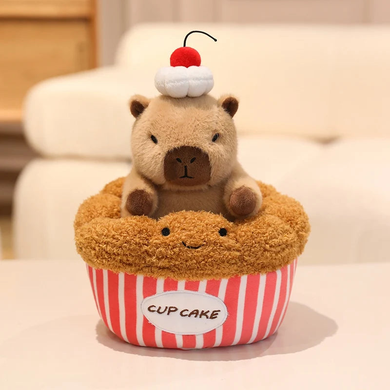 Cute Capybara With Waffle/Bread/Cake/Croissant Plush Toys -6 Styles