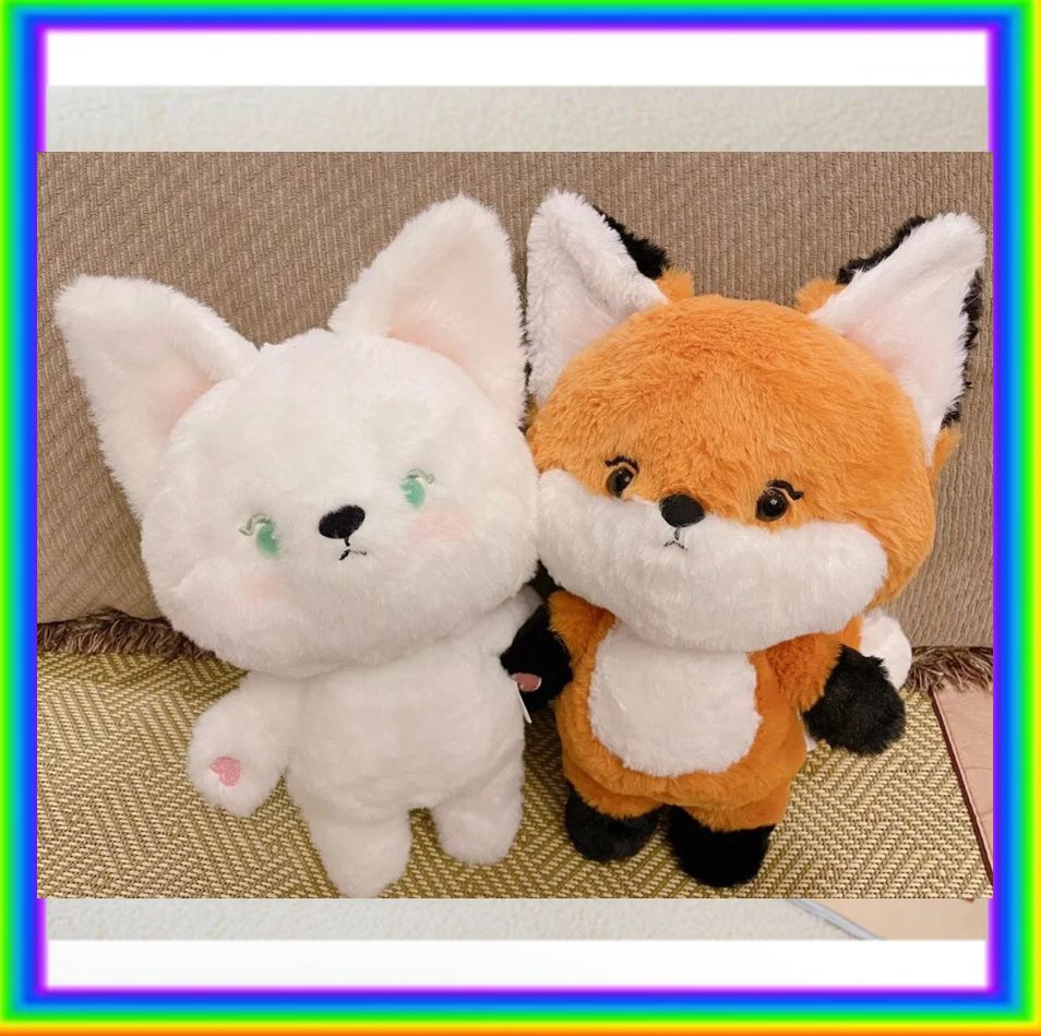 Cute Fox Plush Toys 35cm Orange With Black Orange With White Green SJJ PLUSH