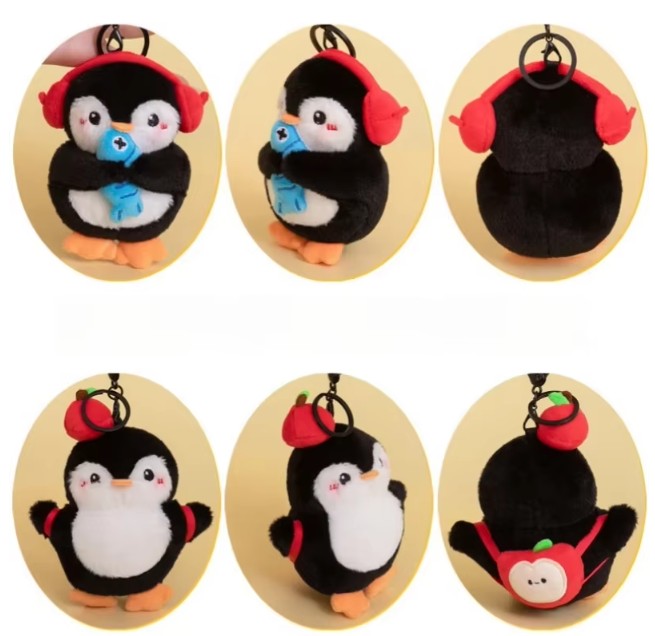 Cute Penguin With Deco Plush Keychains 13cm - 4 Styles