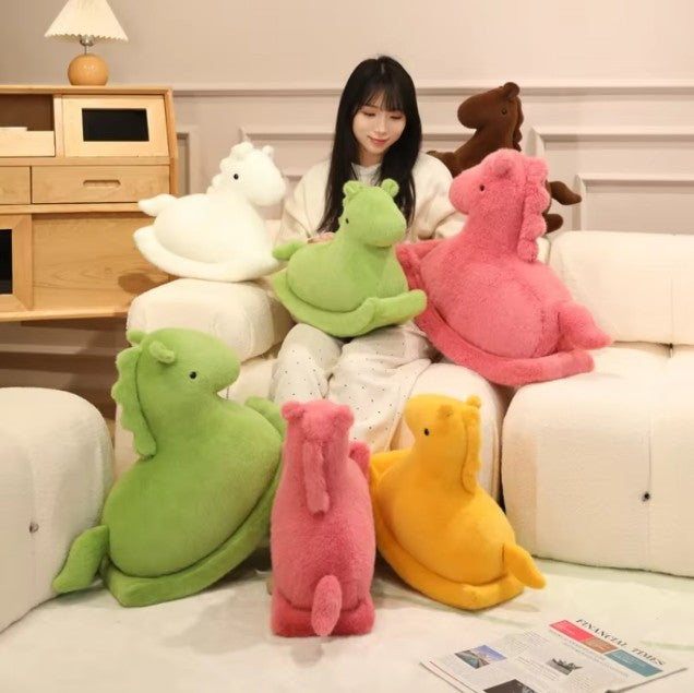 Cute Rocking Horse Plush Toys 40/52cm - PInk/Yellow/White/Green/Brown