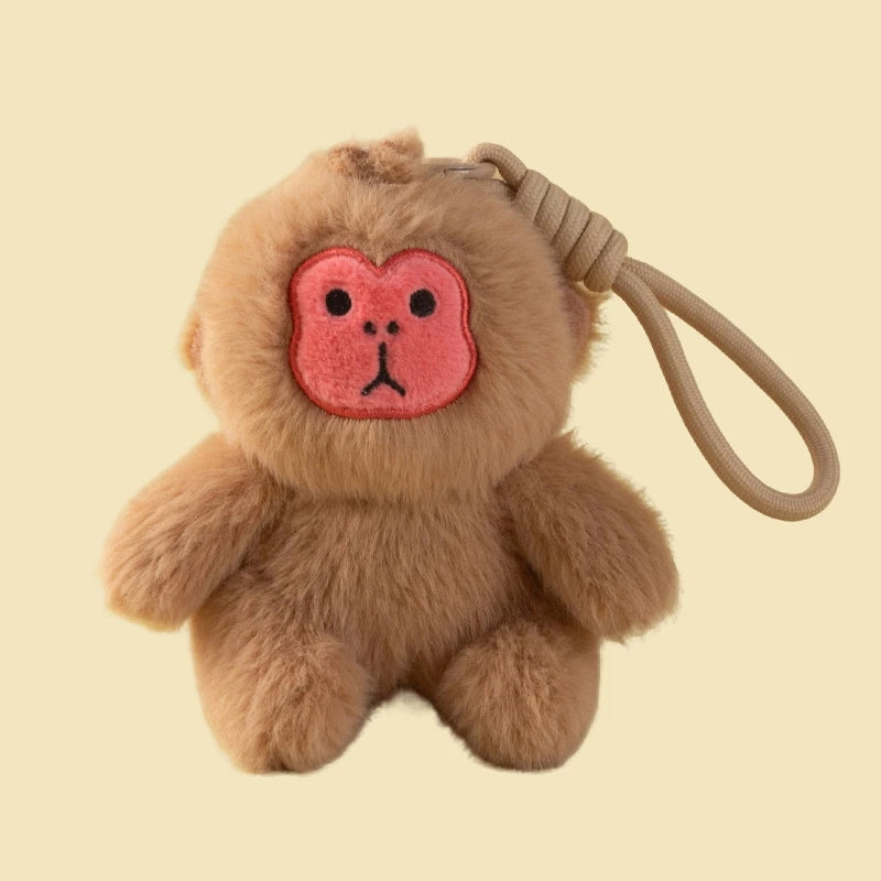 Cute Animal (Golden Monkey/Macaque/White faced saki) Plush Keychain 12cm