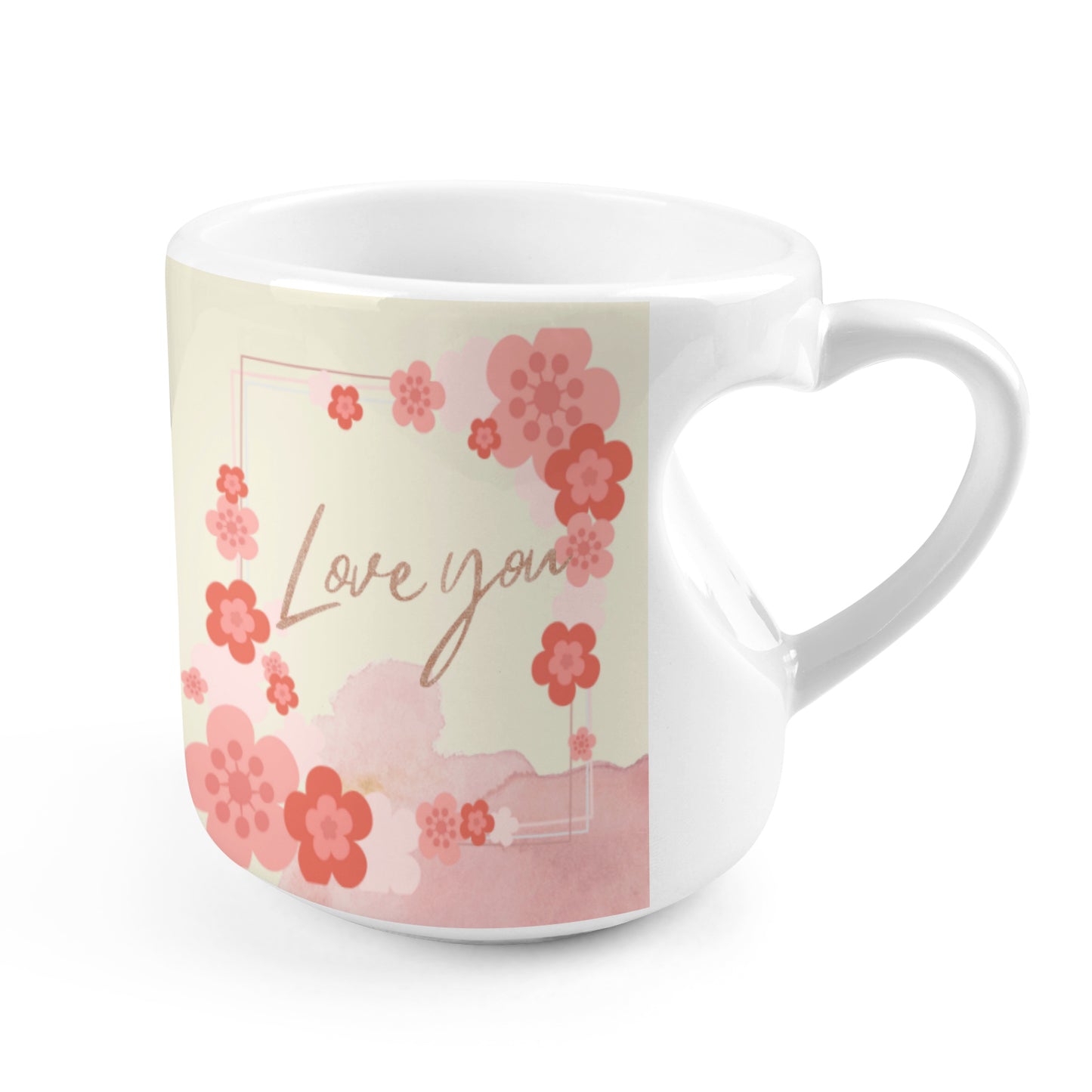 Heart-shaped Mug with "Love you" Message (10.3 OZ)