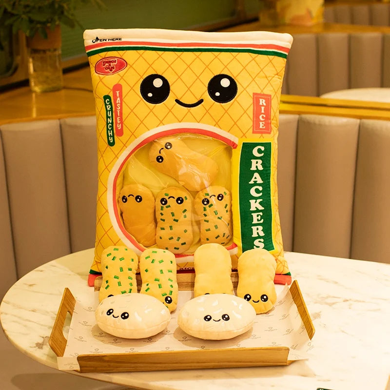 A Bag of Snack (Donuts/Crackers/Pika Sticks) Mini Plushies Pillow Plush Toys 50x40cm