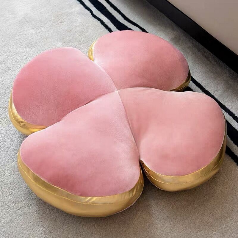 Four Leaf Clover Velvet Pillow Plush Toys 50cm - White/Pink/Black