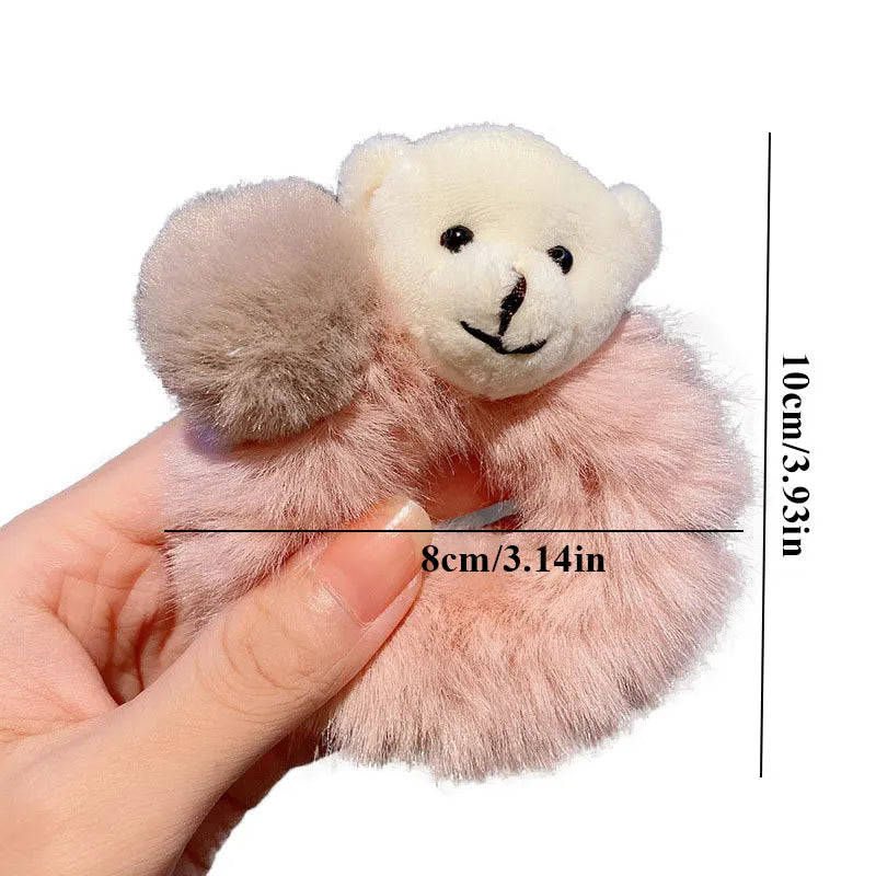 Cute/Kawaii Bear With Pom pom Plush Hair Scrunchies - 7 Styles