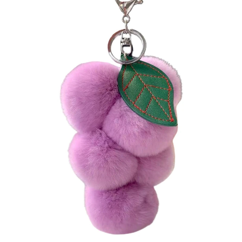 Pom Pom Grape  Keychains 14cm - Purple/Blue/Pink (7 Styles)