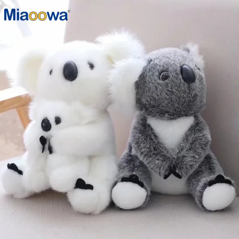 Cute Koala With/Without Kid Plush Toys 13/17/21/28/40cm - Grey/White