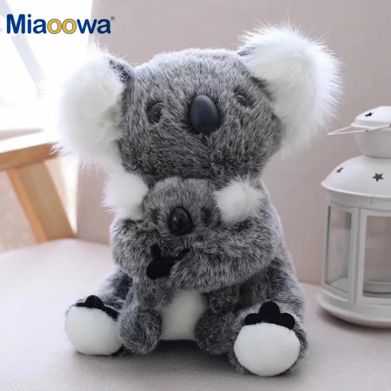 Cute Koala With/Without Kid Plush Toys 13/17/21/28/40cm - Grey/White