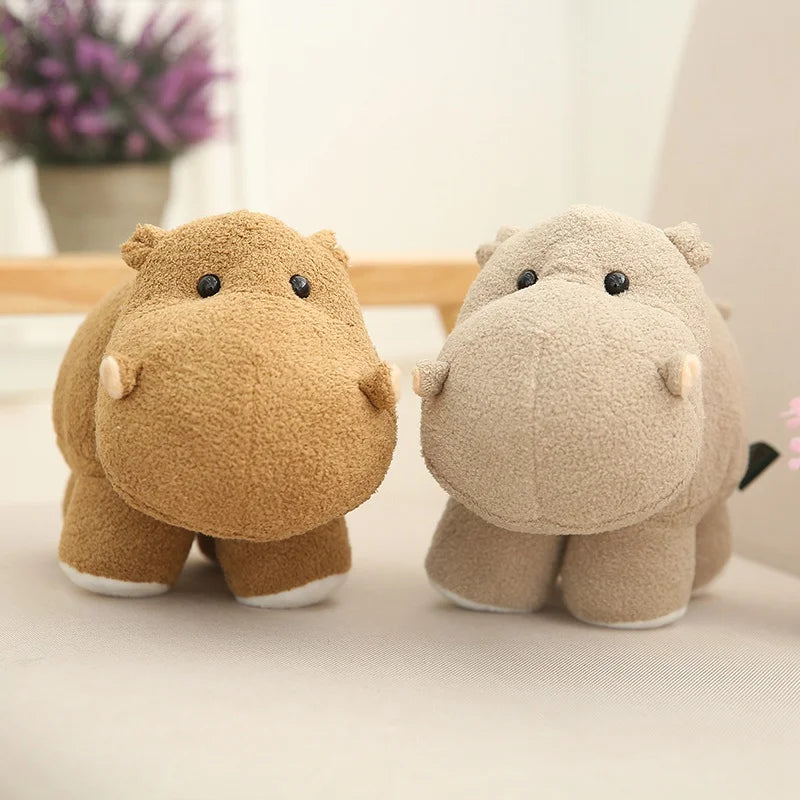 Cute Elephant/Hippo Plush Toys 25/35cm -Brown/Grey