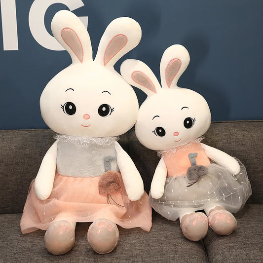 Cute Rabbit With Dress Plush Toys 45/65/95/115cm - Grey/Pink