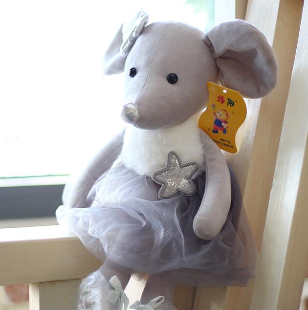 Cute Mouse With Tutu Dress Plush Toys 39cm /Plush Keychains 18cm -Brown/Grey/Pink