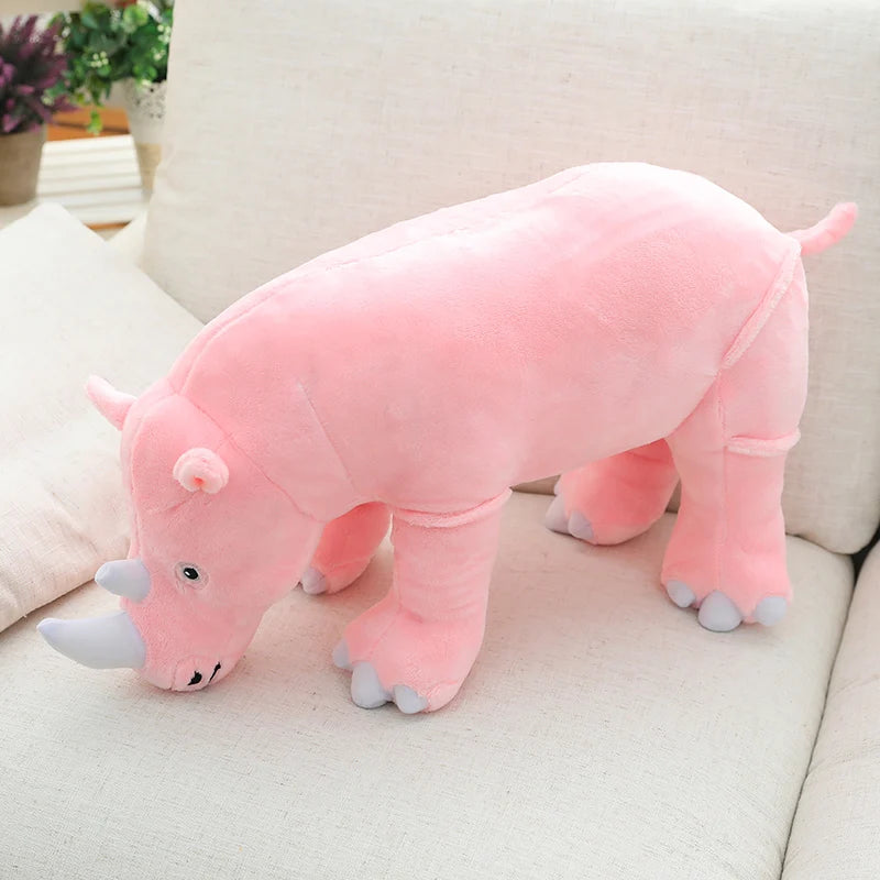 Rhinoceros Lifelike Plush Toys 40/60/80cm - Blue/Grey/Pink