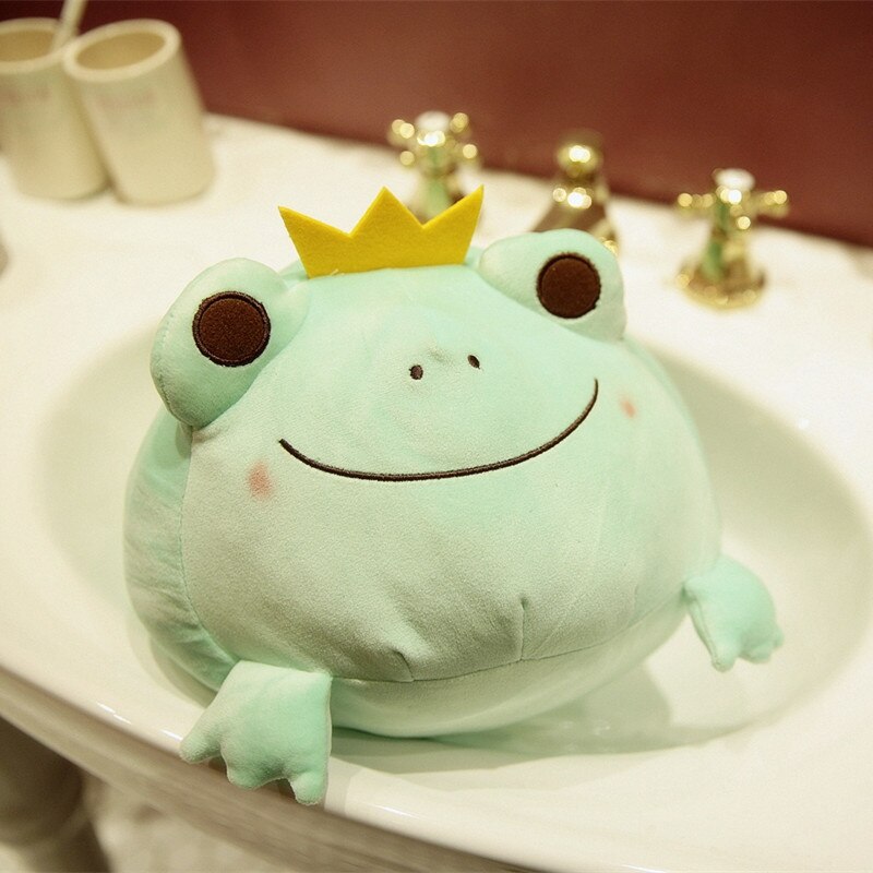 Frog With Crown Plush Toys 35cm/42cm - Pink/Green