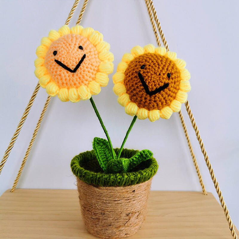 Potted Flower (Sunflower/Rose) Handmade Plush Toys - 6 Styles