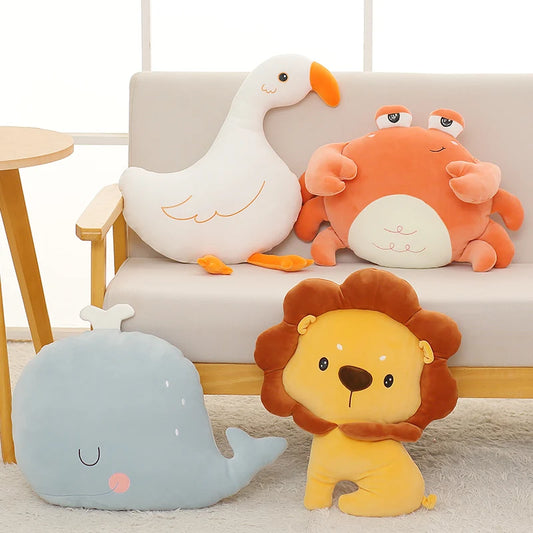  Cute/Kawaii Animal (Whale/Duck/Lion/Crab) Pillow Plush Toys