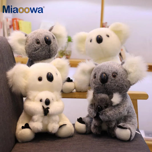 Cute Koala With/Without Kid Plush Toys 13/17/21/28/40cm - Grey/White