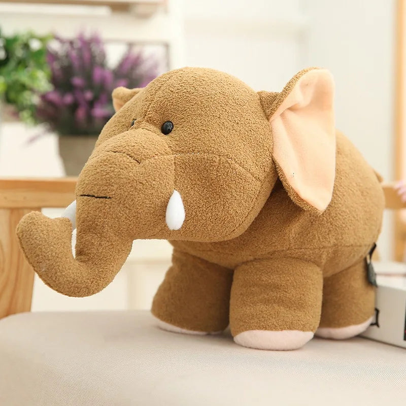 Cute Elephant/Hippo Plush Toys 25/35cm -Brown/Grey