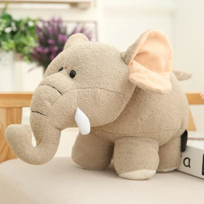 Cute Elephant/Hippo Plush Toys 25/35cm -Brown/Grey