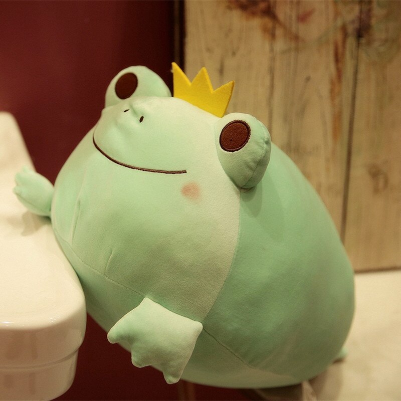 Frog With Crown Plush Toys 35cm/42cm - Pink/Green