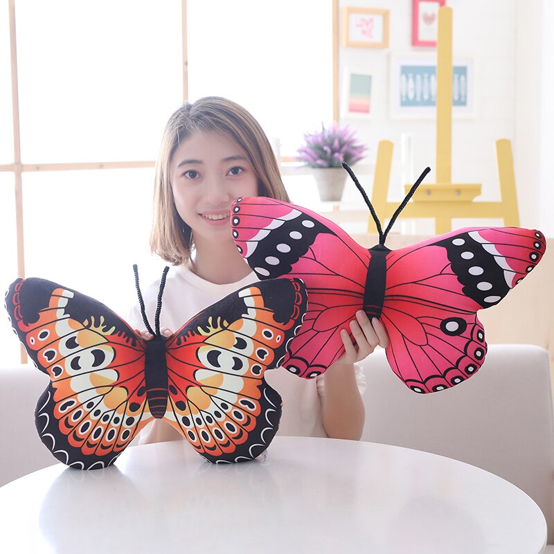 Butterfly Lifelike Plush Toys 30x40cm/40x50cm - Pink/Green/Blue/Colourful