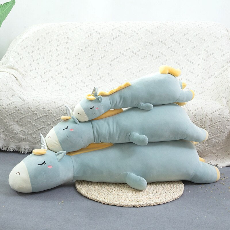 Sleeping Unicorn Pillow Plush Toys 70/95/120cm - Pink/White/Green