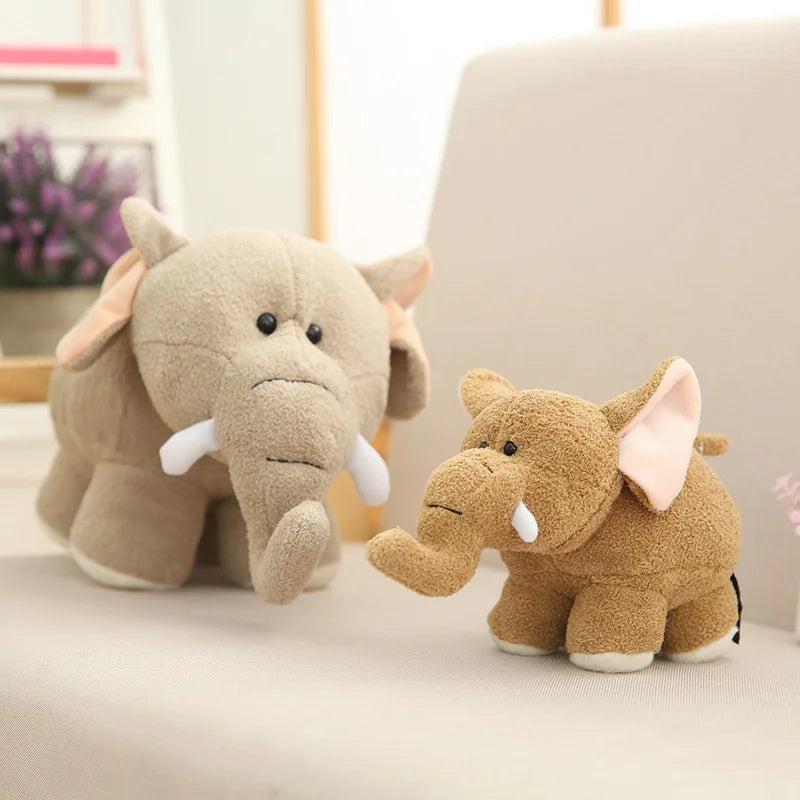 Cute Elephant/Hippo Plush Toys 25/35cm -Brown/Grey