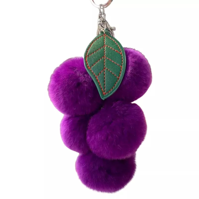 Pom Pom Grape  Keychains 14cm - Purple/Blue/Pink (7 Styles)