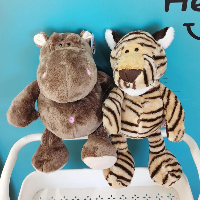 Cute Animal (Hippo/Tiger/Monkey) Plush Toys 25/35cm - 5 Styles