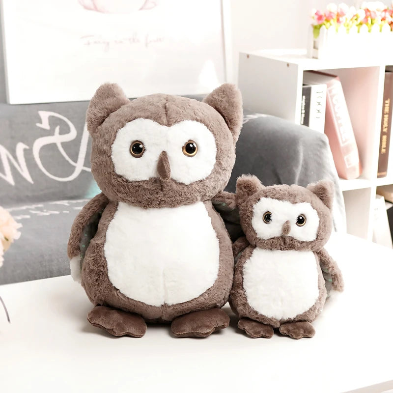 Cute Owl Plush Toys 25/40cm - Brown/Grey/Orange