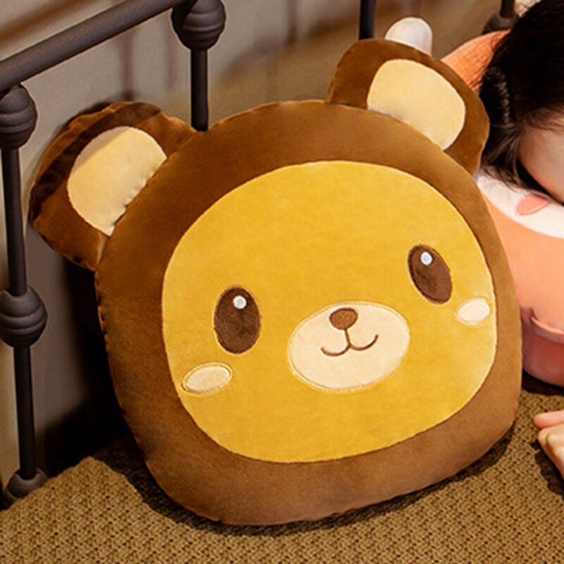 Animal (Rabbits/Pig/Dog/Panda/Bear) Plush Pillow With/Without Blanket 40cm