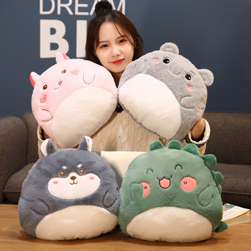 Animal (Bear/Dinosaur/Unicorn/Rabbit/Dog/Cat) Hand Warmer Plush Toys 36x30cm