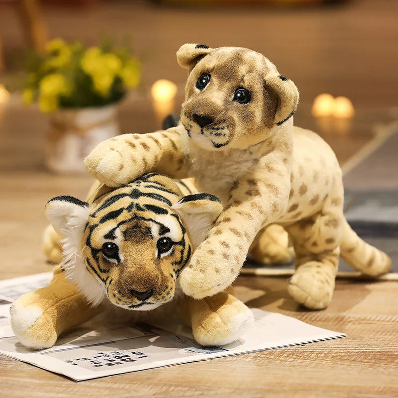 Lion/Tiger/Leopard Lifelike Plush Toy 39/48/58cm