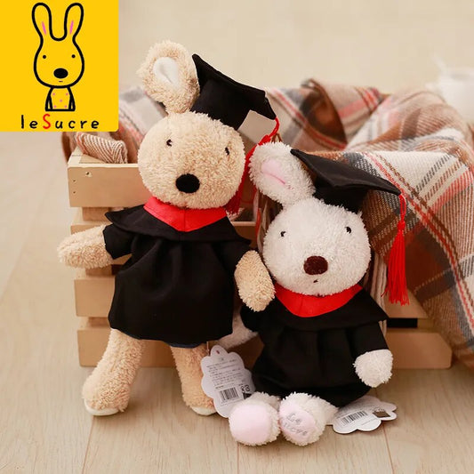 Cute Rabbit Graduation Plush Toys 30/45/60cm - Brown/White