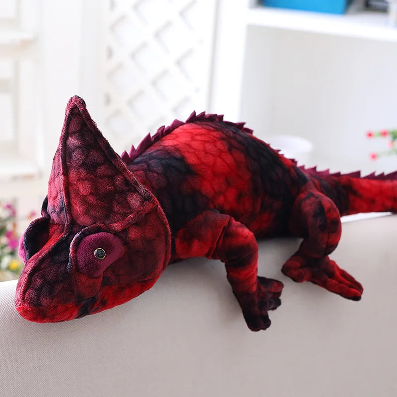 Chameleon Lifelike Plush Toys 70/100cm - Green/Red