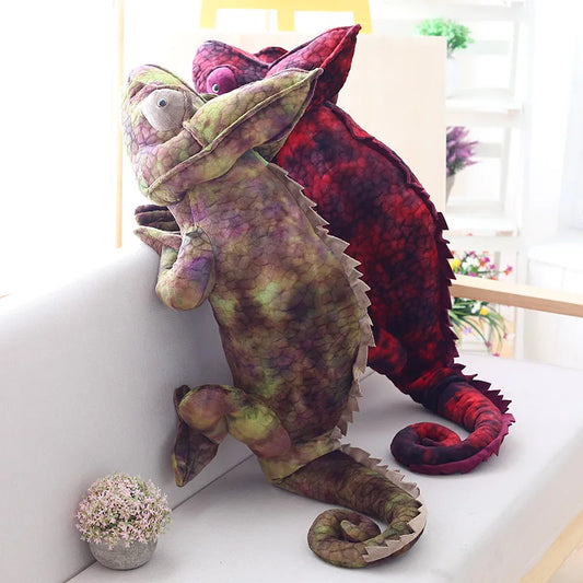 Chameleon Lifelike Plush Toys 70/100cm - Green/Red