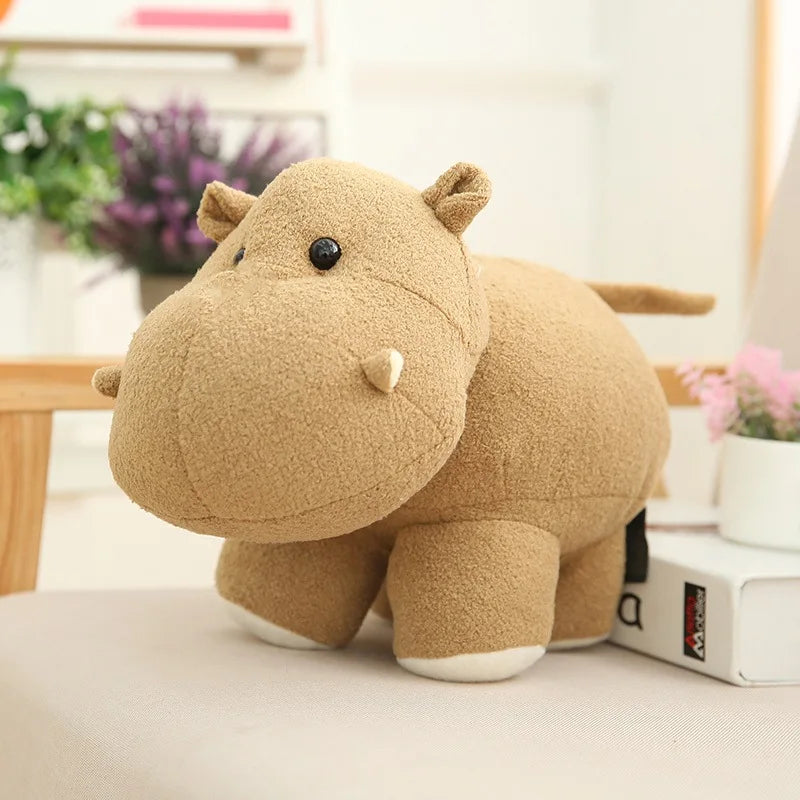 Cute Elephant/Hippo Plush Toys 25/35cm -Brown/Grey