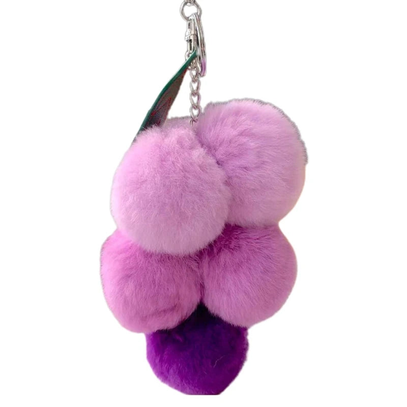 Pom Pom Grape  Keychains 14cm - Purple/Blue/Pink (7 Styles)