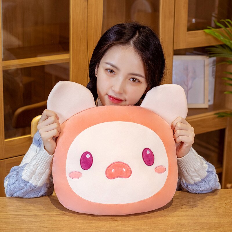 Animal (Rabbits/Pig/Dog/Panda/Bear) Plush Pillow With/Without Blanket 40cm