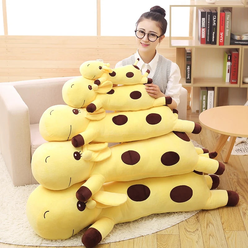 Cute Giraffe Plush Pillow Toys 35/55/85/105/125cm - Blue/Green/Yellow/Pink/Purple