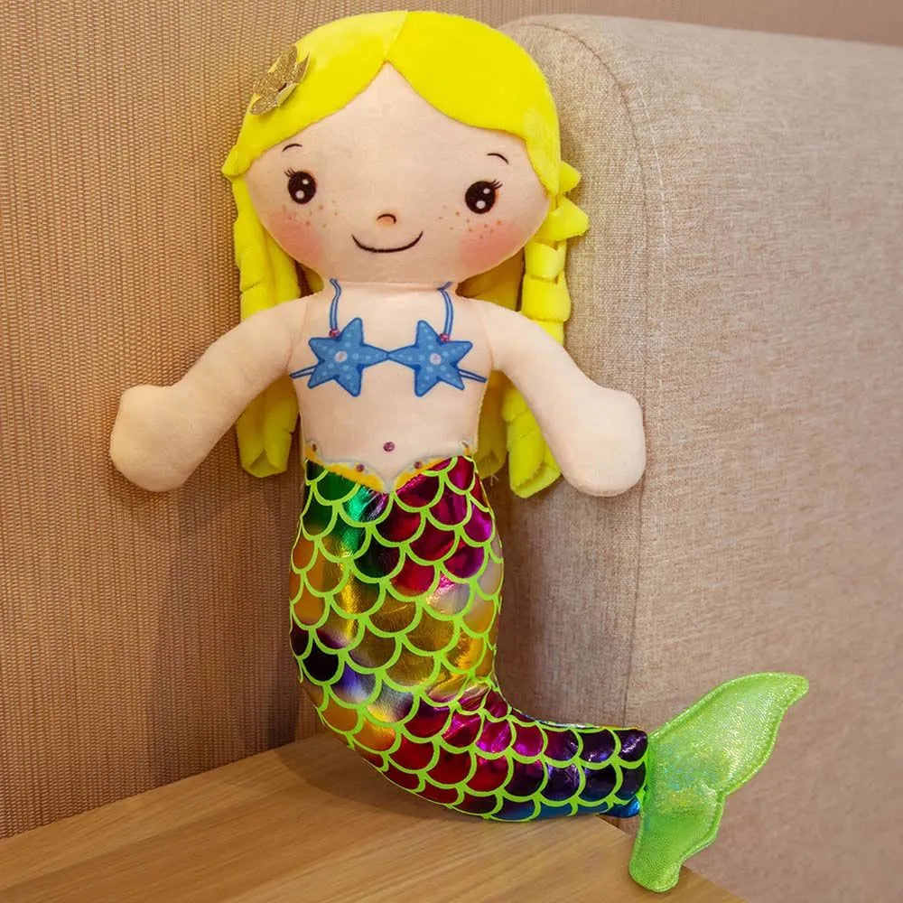 Cute Mermaid Plush Toys 30cmv - Yellow/Pink/Blue/Purple