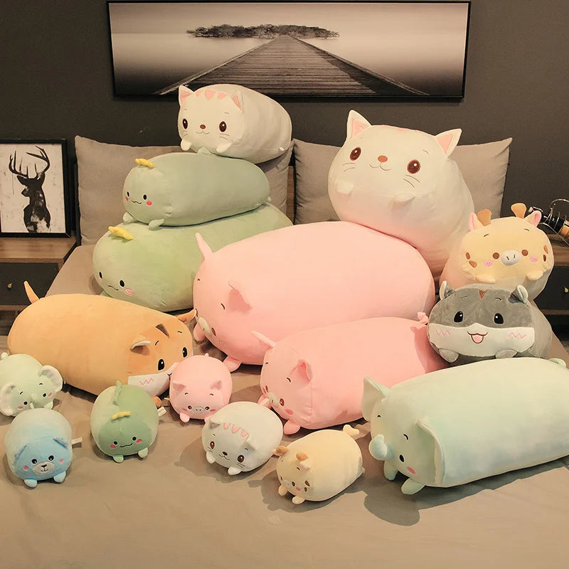 Cute Animal (Dinosaur/Pig/Cat/Bear/Deer/Elephant/Hamster/Panda) Plush Pillow Toys 20/60/85cm