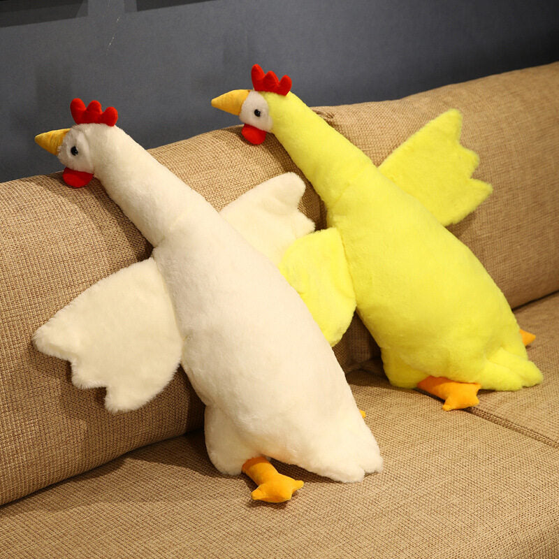 Chicken Pillow Plush Toys 50/85/135cm - White/Yellow