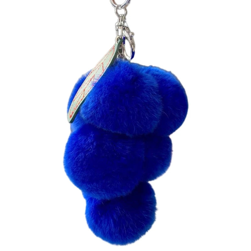 Pom Pom Grape  Keychains 14cm - Purple/Blue/Pink (7 Styles)