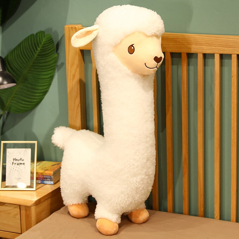 Cute Alpaca Plush Toys 33 43 53 85cm White Brown